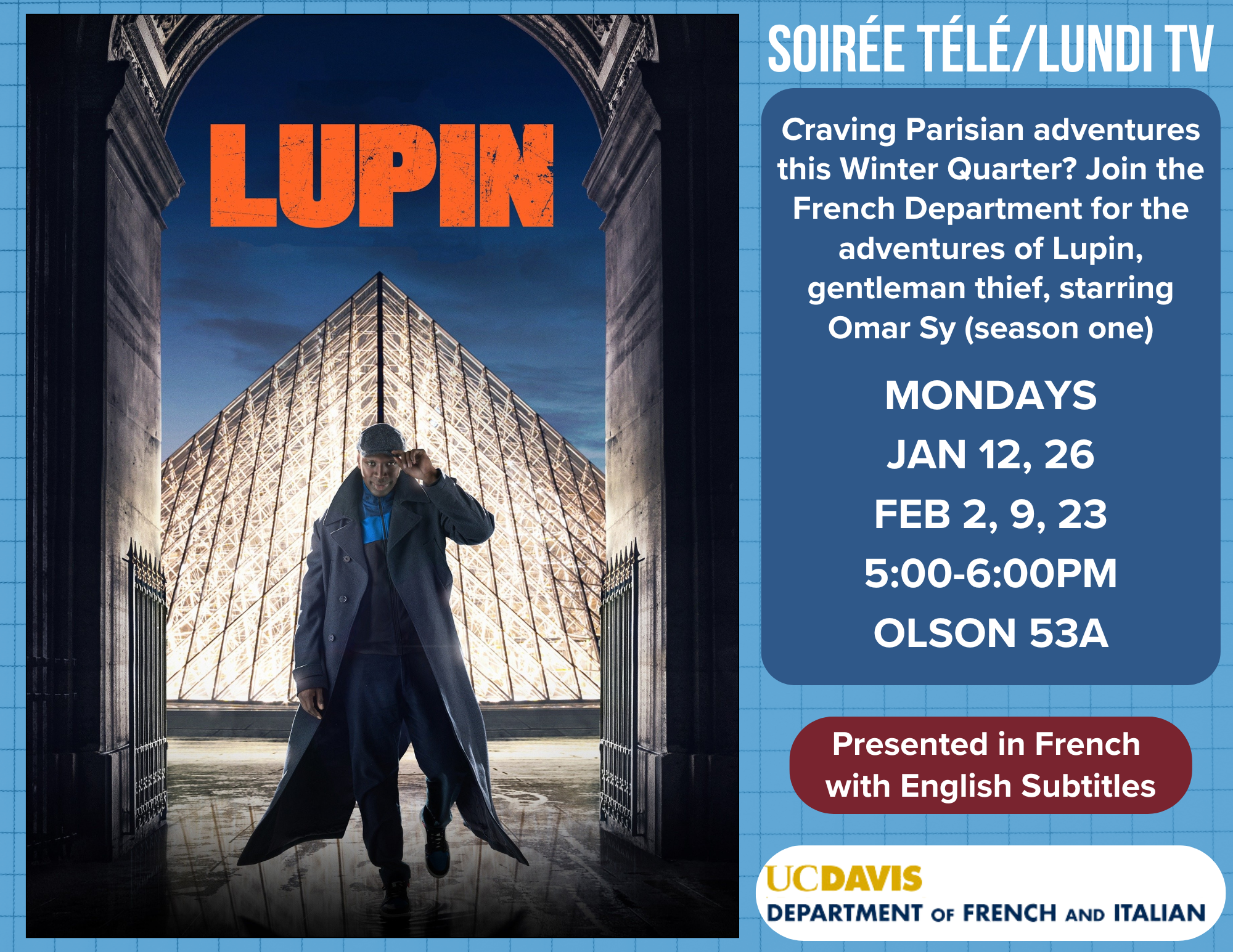 A poster for Lupin screening evenings.