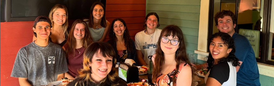 Group of friend posing at a restaurant