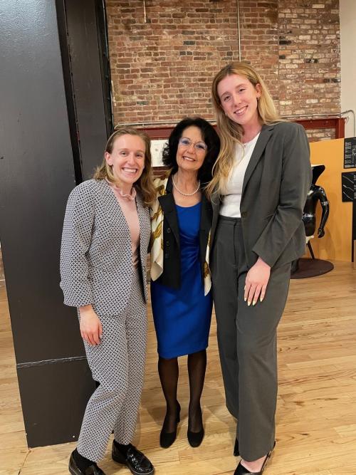 Professor Heyer-Cáput with two of her former students.