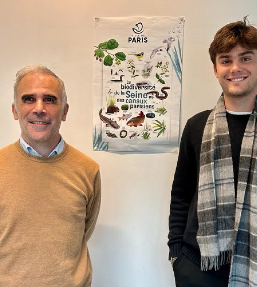 Rémi with his internship boss, Bruno Gouyette, Director of Projects for the city of Paris.