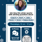 A flyer for drop in advising