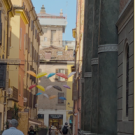 A passageway through an Italian town.