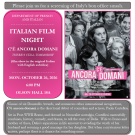 Italian Film Night poster — black-and-white film still of an ensemble cast